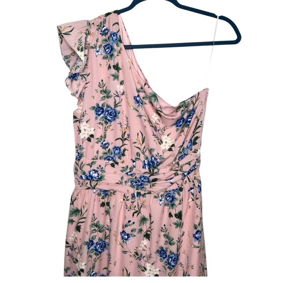 ee:some Pink Floral One Shoulder Midi Dress NWT Size M - Picture 4 of 12